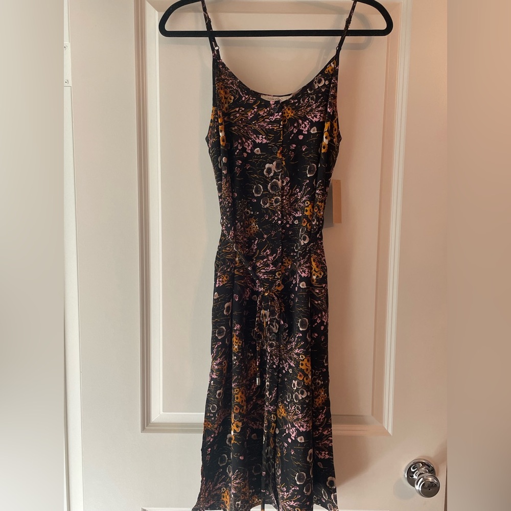 Spring floral spaghetti strap dress, size S, new with tags